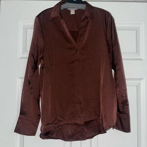 H&M Rich Brown Button Down Shirt